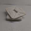 KEEGH Storage Baskets for Organizing, Fabric Storage Bins with Leather Handles, Shelf Baskets for Closet Organization, 15" L x 11" W x 10" H, White, 4 Pack