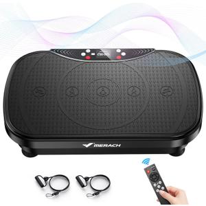 MERACH Vibration Plate Exercise Machine, Vibration Plate for Lymphatic Drainage Weight Loss, Vibrating Plate Exercise Machine with Bluetooth and LED Display, Workout Equipment for Women Men Home (Black)