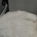 linmopm Faux Fur Rug Sheepskin Shag Fluffy Fuzzy White 2x6 ft Runner Rugs for Bedroom Bedside Bed Floor Living Room Plush High-Density Cushion Carpet Super Sofa Cover