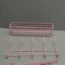 HapiRm Over The Door Hanger with Coat Hooks and 2 Baskets, Rustproof & Waterproof Pink Over The Door Hooks, Storage Organizer for Hats, Bathroom, Kitchen, Bedroom - Pink