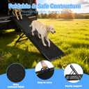 Dog Ramp for Car,33.2"x 12.8" Dog Stairs for Large Dogs with Anti-Slip Surface,Large Folding Pet Stairs for SUV,Truck with Adjustable Height,Outdoor Portable Wide Dog Steps up to 88LBS