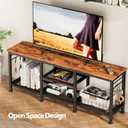 Furologee TV Stand for TVs up to 55 Inch, Entertainment Center with Open Storage Shelves, Media Console Table with Soundbar Shelf for Living Room, Bedroom, Rustic Brown, 47 Inch