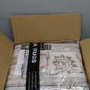 WITSHOCK 5x7 Washable Area Rug, Vintage Rug Traditional Floor Cover, Rugs for Living Room Bedroom Kitchen Accent, Non-Slip Stain Low Pile Resistant Floor Carpet, Light Blue