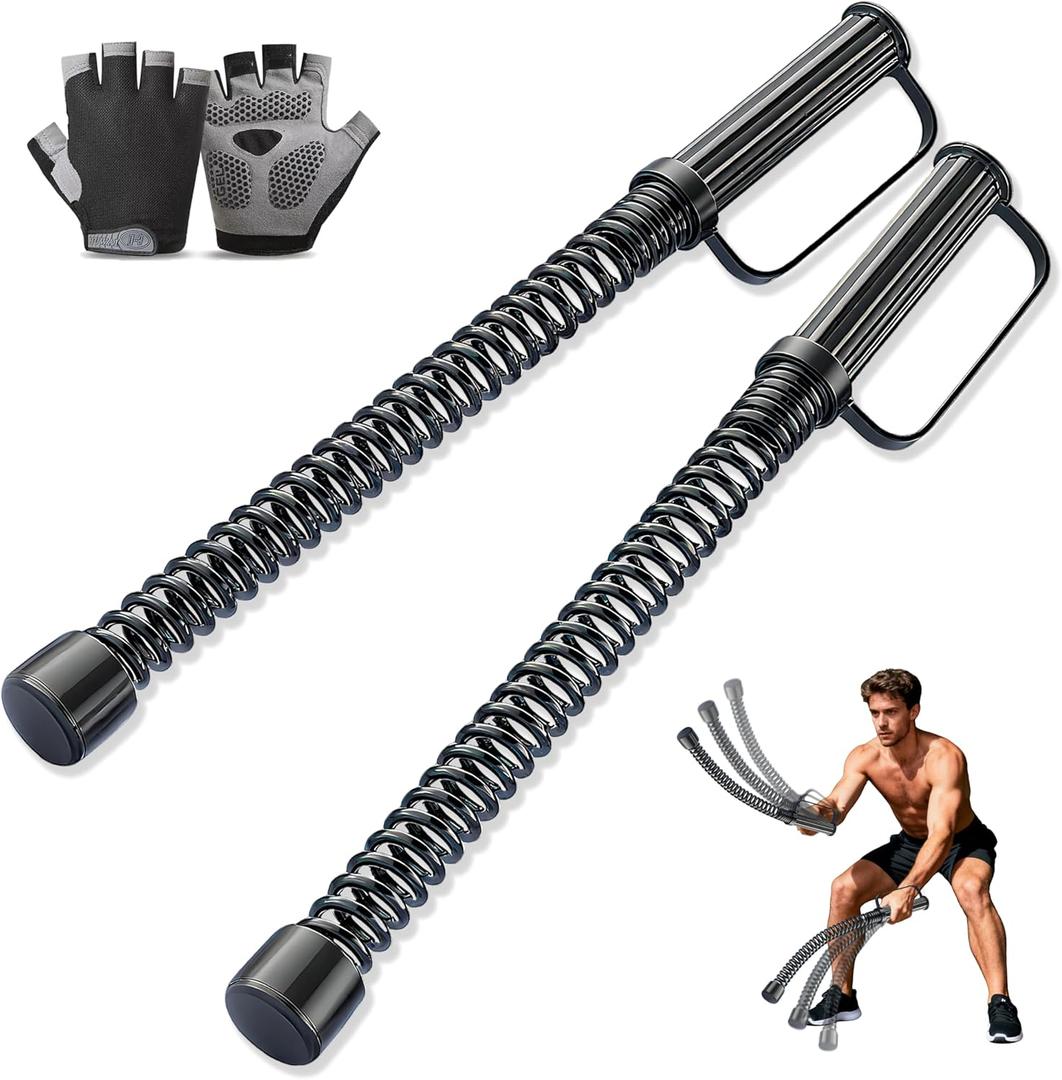 2PCS Ropeless Battle Ropes  Portable Workout Ropes for Home Gym with Non-Slip Gloves, Low-Impact HIIT and Strength Workouts, Home Workout Fitness Equipment for Full-Body Exercise,Men Women