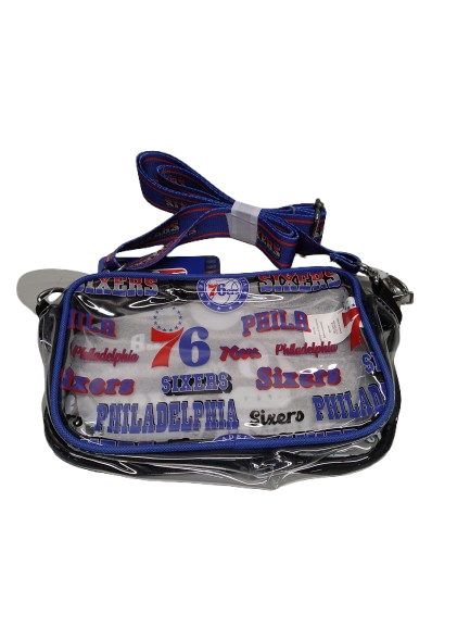 FOCO NBA Team Logo Stripe Clear Crossbody Bag, Retro Print Pack of 2
