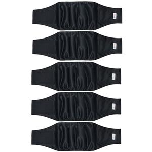 5 Pack Dog Diapers Male Reusable, Premium Belly Bands for Male Dogs, High Absorbing Dog Pee Wraps for Doggie in Incontinence or Excitable Urination and Training Black L