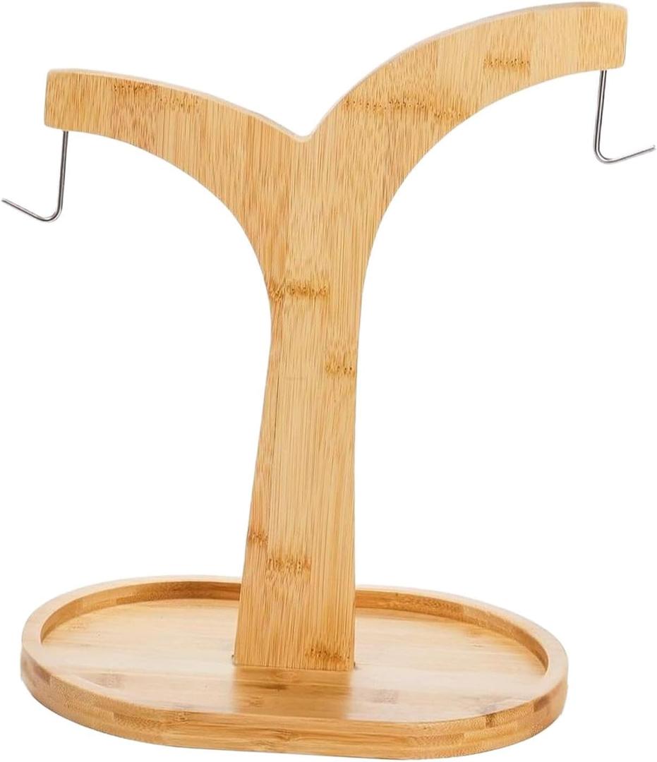 Banana Holder Stand,Wooden Fruit Hanger, Multipurpose with Decorative Stable Saving Modern Bamboo Banana Rack for Home Kitchen