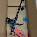 Pro Spray Foam Gun, (8 inch) PTFE (Teflon) Coated Non-Stick, Adjustable Flow Control Dial, Ergonomic Handle, Universal Screw Top Can Adapter, Long Reach Barrel, Includes Nozzle Set