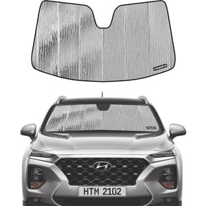 Pigenius Windshield Sunshade for Hyundai Santa Fe 2019-2023 (5-Passenger), Reversible Silver/Black