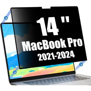 Nano-Suction Privacy Screen Protector for MacBook Pro 14 Inch (2021-2024, M1, M2, M3, M4, Pro, Max) Removable Laptop Privacy Screen Shield