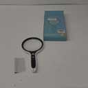 Large Magnifying Glass with Lights,10X 25X 45X 60X Handheld Lighted Magnifier, 5in Page Magnifier LED Lights, Magnifying Glass for Reading Small Prints & Low Vision Seniors with Aging Eyes