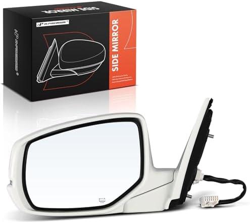 A-Premium Driver Side Power Door Mirror - Compatible with Honda Accord 2013 2014 2015 2016 2017 Sedan - Heated Manual Folding Outside Rear View Mirror with Turn Signal White (Paint to Match)
