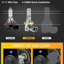 Ursprung H11 9005 LED Bulbs Combo, Super Brighter, 6500K Cool White, 1:1 Mini Size H8/H9 HB3 Light Bulbs, 10+ Lifespan, Plug & Play