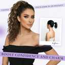 18 Inch Ponytail Extension - Wavy Pony Tails Hair Extensions, Claw Clip Ponytail Extension, Synthetic Hair Extensions Ponytail, Clip in Ponytail (Color: Medium Brown with Blonde Highlights)