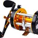 Sougayilang Fishing Reels Round Baitcasting Reel - Conventional Reel - Reinforced Metal Body and Supreme Star Drag (Warrior6000, Right Hand-Golden-Black)