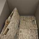 Wicker Storage Basket Foldable Hyacinth Storage Box Set of 2, 12x12x12 Inch - Handmade Woven Basket for Closet,Shelf Organization & Decor