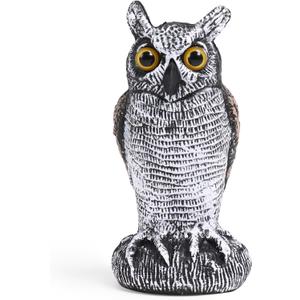OFFO Fake Owl, Owl Statue for Garden and Yard Decoration, Weatherproof Plastic Outdoor Owl Decor for Porch Pool Patio Yard, 8-Inch Height, Long Ear Owl