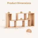 2-Piece L-Shaped Stackable Bookcase - Modular Display Shelf, Oak