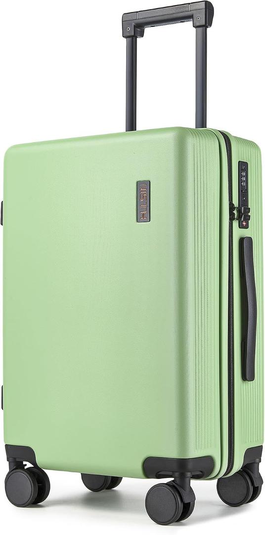 Hulsin Carry on Luggage 22x14x9 Airline Approved, 20 Inch Carry-on Suitcase, Hard Shell Luggage with Spinner Wheels, Hardside Small Rolling Suitcase with TSA Lock for Travel (Green, 20 Inch)