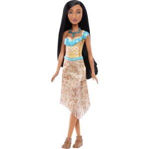 Mattel Disney Princess Toys, Pocahontas Fashion Doll, Sparkling Look with Black Hair, Brown Eyes & Necklace Accessory, Inspired by the Movie