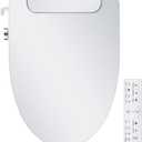 Electric Bidet Toilet Seat, Elongated, Warm Water with Air Dryer, Heated Seat and Slow Close Lid, Front and Rear Wash, Adjustable Water Temperature, LED Nightlight, Wireless Remote, White, 101