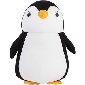 2in1 Travel Pillow Zip and Flip U Shaped Neck Pillow, Cute Penguin Neck Support Pillow, Kids Soft Stuff Travel Pillow, Cartoon Animal Neck Support Pillow Gift for Camping Hiking Car Airplane(Black)