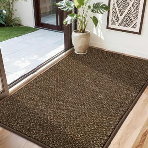 COSY HOMEER-Door-Mat 32"x48" Non Slip Absorbent Entryway Rugs Dirt Trapper Doormats Washable Entrance Mats Low Pile Welcome Floor Mat for Front Back Door and Entry Mats, Brown