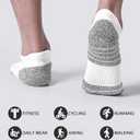 Cotton Cushioned Low Cut Running Socks for Men & Women, Ankle Socks White 6 Pairs Arch Support Breathable (White)