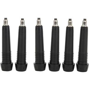 6 Pack Trekking Pole Tips Universal Tungsten Steel Plastic Rod End Tip Accessory for Hiking Walking Sticks Includes Snowflake Mud Baskets(Black)