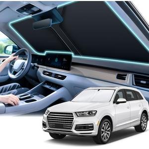 SINGARO 300T Universal Car Windshield Sun Shade, Foldable Reflective for Windshield & Window Shades with Overlapping Design, Car Interior Accessories (55" L x 26.7" W)