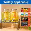 1 Gallon Glass Drink Dispensers for Parties, 2PACK Beverage Dispenser with Stand, Fruit Infuser and Stainless Steel Spigot 100% Leakproof, Beverage Dispenser for Lemonade Sun Tea