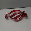 Christmas Candy Glass Plate, Christmas Theme Serving Tray for Holiday Desserts, Cookies & Candy Display, Festive Party Bowl, Red XMAS Decorations Long 9.2x4.3 Inch