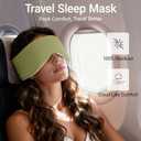 Reversible Full-Cover Meadow Mint White Cotton Eye Mask for Sleep, Adjustable Breathable Wrap, Lightweight Total-Dark Blindfold for Sleep Travel, Holiday Gift Kit for Women Girl Men Adults, Green