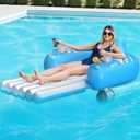 HopeRock Rechargeable Motorized Pool Float - Inflatable Pool Lounger with Dual Motors & 2 Storage Compartments, Electric Water Lounger Floats for Adults, Pool Raft Holds up to250lb, Pool Toys Adults