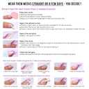 BTArtbox Press On Nails Short - Square Press On Nail, Pink Chrome Nail Tips Glue On Nails with Nail Glue, Reusable Stick On Nails in 16 Sizes - 32 Soft Gel Fake Nails Kit, Lotus Glazed
