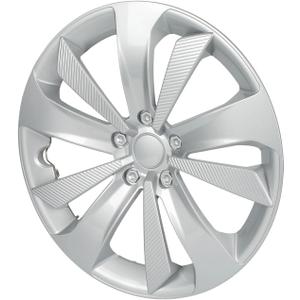 16'' Inch Wheel Rim Covers Hubcaps Replacement Wheel Cover Glossy Silver Snap-On Wheel Hub Cap Trim with Metal Retention Ring Fits for Subaru Impreza 2017 2018 2019 2020 2021 2022 2023