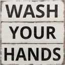 Barnyard Designs Vintage Tin Sign, Primitive Country Farmhouse Bathroom Quotes Home Decor Sign (Wash Your Hands)