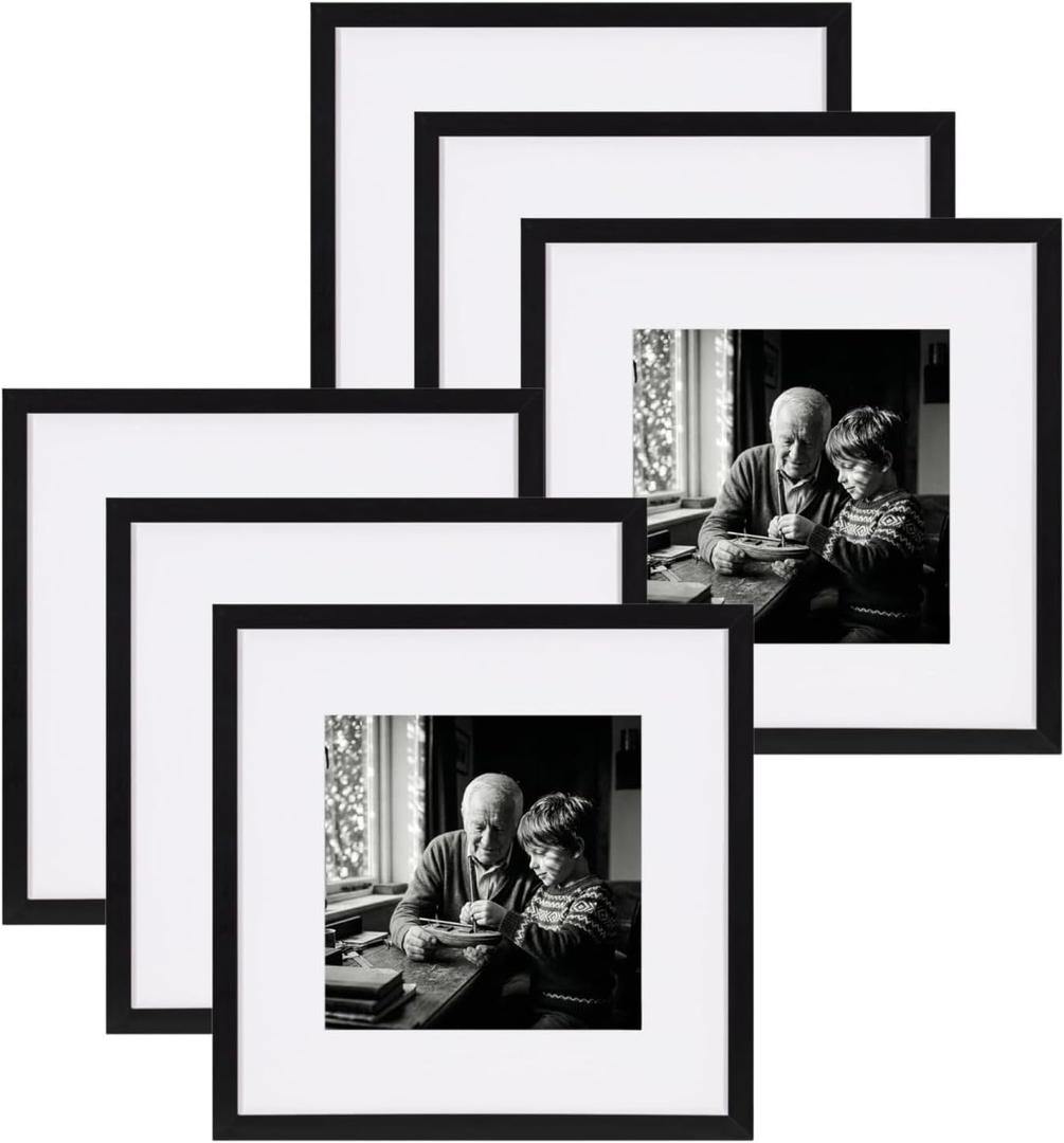 eletecpro 12x12 Picture Frame Set of 6, Display 8x8 with Mat, Black
Gallery Wall Decor, Lightweight & Sturdy, Clear Acrylic Cover, Ready to Hang, Bulk Frames, Minimalist Home Decor