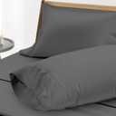 THREAD SPREAD 100% Egyptian Cotton Pillow Cases King - 1000 Thread Count Pillow Cases King Size Set of 2, Cooling & Breathable Extra Long Staple Sateen Weave Cotton Pillow Covers for Bed - Dark Grey