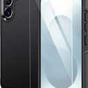 Lanhiem for Samsung Galaxy S25+ S24+ Plus Phone Case with Tempered Glass Screen Protector, Shock Absorption, Anti-Scratch Shockproof Case Cover for Samsung S25+ Plus S24 Plus, (Black-3 in 1)