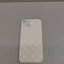 NITITOP Compatible with iPhone 15 Plus Case with Wrist Strap Kickstand Cute Trendy Checkerboard Plaid for Women Girls Slim Fit TPU Silicone Shockproof Full Camera Protective Cover - White