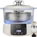 Low Carb Rice Cooker with Reservable-Timable,Low Sugar Multi Functional 3L &2 Cups for Starch Removing Glass Cooker,110v Maximum Power 800w Multi Functional Maker,Liftable Filter Basket (Beige)