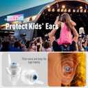 Kids Earplugs (6-12 yrs) - 2 Pairs High Fidelity Concert Ear Plugs for Children, Adults with Small Ear Canals, 23dB Kids Noise Reduction Earplugs for Concerts, Rehearsal, Festival, Party (Bright Blue)