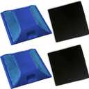 Blue Road Reflectors For Fire Hydrant Pack of 2 + Adhesive Pads | 4 by 4 inch Street Pavement & Asphalt Stud Markers | Reflecting for Speed Bumps, Sidewalks, Pedestrian Crossings, Freeways & Driveways