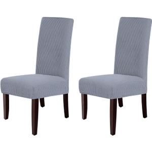 Chair Covers Stretch Chair Covers, 2 Pack Chair Slipcovers Dining Chair Protector Cover for Hotel, Dining Room, Banquet (Light Gray)
