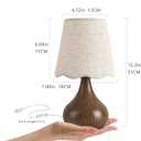 Ziqqeelam Wood Grain Small Table Lamp, Farmhouse Bedroom Lamps for Bedside Nightstand, Vintage Small Table Lamps for Small Spaces for Kitchen Counter, Home Office, Living Room, Kids Dorm, Bookshelf