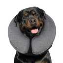 MIDOG Inflatable Dog Neck Donut Collar Alternative After Surgery, Soft Protective Recovery Cone for Small Medium Large Dogs and Cats Puppies - Alternative E Collar (Gray, XL)
