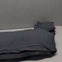 French Pure Linen Sheets Queen Size Breathable and Cooling Flax Sheet Set Soft Durable and Moisture Wicking 16 Inch Deep Pocket-4 Piece(Queen, Dark Grey)