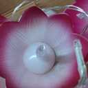 alikiki Diwali Gifts Electronic LED Diyas - Lotus Shaped Diya String Lights Diwali Pooja Item Indian Home Office Mandir Puja Decor, 10 Lotus Diyas per String, Battery Operated, Waterproof