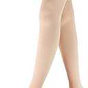 Lin Performance 15-20 mmHg Medical Compression Stockings for Women and Men Thigh High Dot-Top Open Toe Socks for Varicose Vein Swollen legs Travel Flight Pregnant(Beige,L)